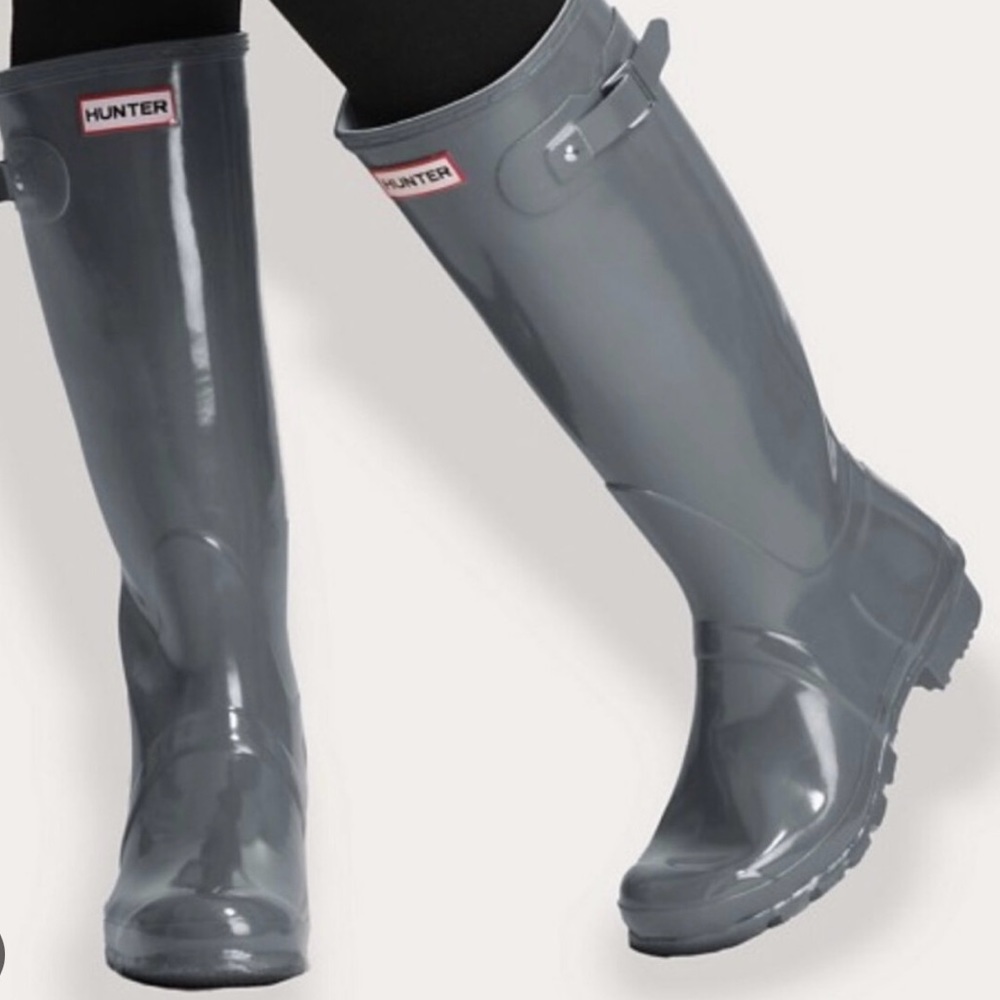 Hunter Originally Gloss Graphite Tall Rain Boots